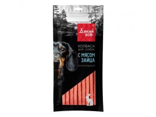 Дикий зов Лакомство для
собак Колбаса с мясом зайца и морошкой, 85г
