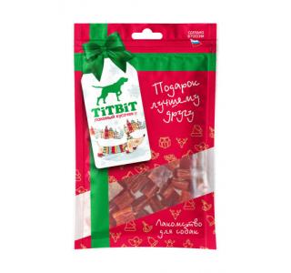 TiTBiT Кубики из лосося лакомство для собак (Новогодняя коллекция) 80 г