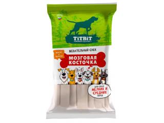 TiTBiT Жевательный снек Мозговая косточка лакомство для собак мелких и средних пород 220 г