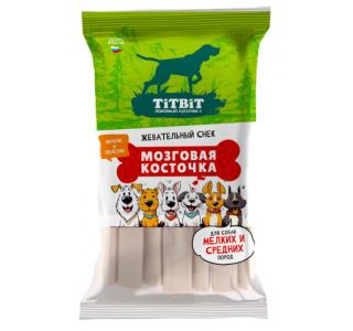 TiTBiT Жевательный снек Мозговая косточка лакомство для собак мелких и средних пород 220 г
