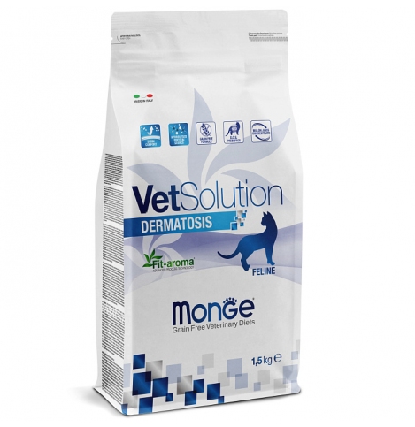 Monge VetSolution Cat Dermatosis Дерматозис Диетический корм для кошек при заболеваниях кожи 1,5 кг