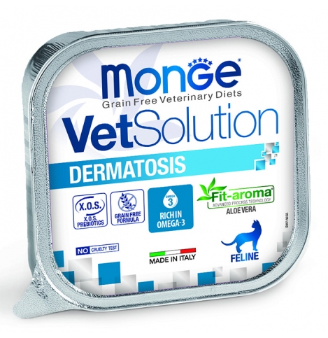Monge VetSolution Cat Dermatosis Дерматозис Диетический корм для кошек при заболеваниях кожи 100 г