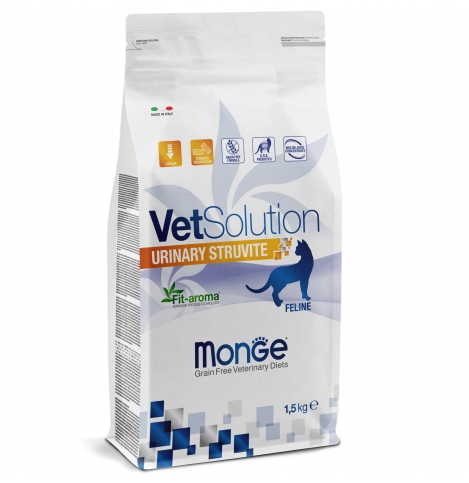 Monge VetSolution Cat Urinary Struvite Уринари Струвит Диетический корм для кошек при заболеваниях мочеполовой системы и струвитном течении МКБ 1,5 кг
