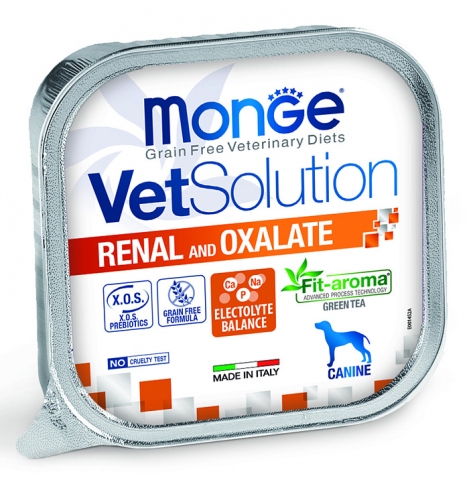 Monge VetSolution Dog Renal and Oxalate Ренал и ОксалатДиетический корм для собак при ХПН и профилактике образования уролитов оксалата кальция 150г