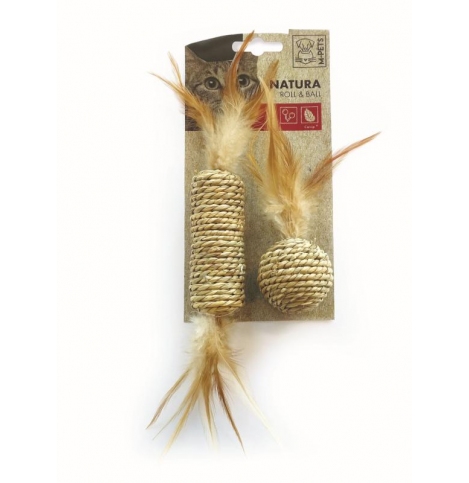 M-PETS игрушка для кошек NATURA ролл и мячик