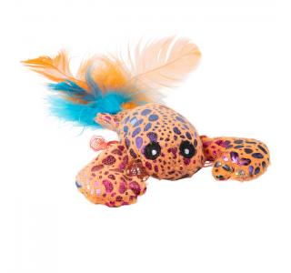 Mr.Kranch Игрушка для кошек для кошек Лобстер плюшевая с кошачьей мятой и перышками 9 см оранжевая