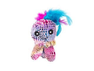 Mr.Kranch Игрушка для кошек "Осминожка" с кошачьей мятой и перышками, 6,5 см розовая