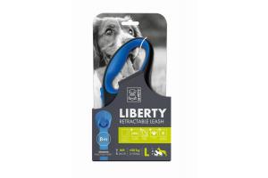 M-PETS поводок-рулетка LIBERTY 8 м, до 50 кг, L, 20.8 x 11.6 x 4.4 см, синий
