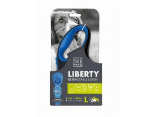 M-PETS поводок-рулетка LIBERTY 8 м, до 50 кг, L, 20.8 x 11.6 x 4.4 см, синий