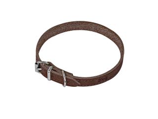 Zoo One ошейник из натуральной кожи для собак, 10 мм*20-28 см, пряжка ролик НИКЕЛЬ, (КОРИЧНЕВЫЙ)