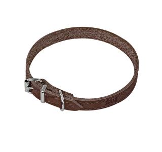 Zoo One ошейник из натуральной кожи для собак, 10 мм*20-28 см, пряжка ролик НИКЕЛЬ, (КОРИЧНЕВЫЙ)