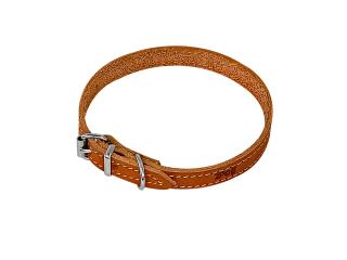 Zoo One ошейник из натуральной кожи для собак , 10 мм*20-28 см, пряжка ролик НИКЕЛЬ, (РЫЖИЙ)
