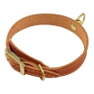 Zoo One ошейник из натуральной кожи для собак , 15 мм*20-28 см, пряжка литая 10 мм, ЗОЛОТО, (РЫЖИЙ)