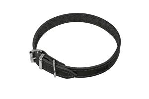 Zoo One ошейник из натуральной кожи для собак , 14 мм*27-35 см, пряжка ролик НИКЕЛЬ, (ЧЁРНЫЙ)
