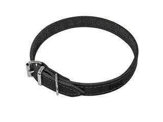 Zoo One ошейник из натуральной кожи для собак , 14 мм*27-35 см, пряжка ролик НИКЕЛЬ, (ЧЁРНЫЙ)
