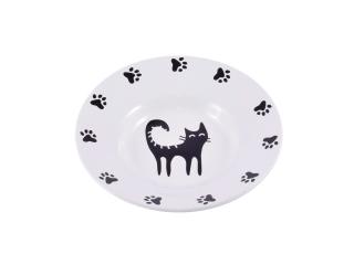 Mr.Kranch миска керамическая блюдце для кошек 140 мл белая