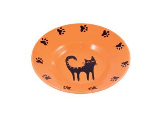 Mr.Kranch миска керамическая блюдце для кошек 140 мл оранжевая