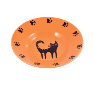 Mr.Kranch миска керамическая блюдце для кошек 140 мл оранжевая