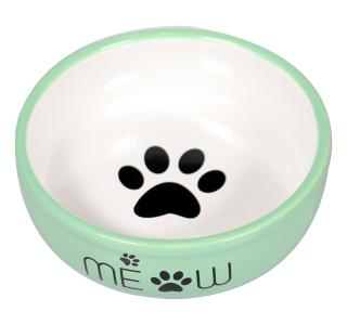 Mr.Kranch миска керамическая для кошек MEOW 380 мл зеленая