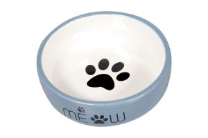 Mr.Kranch миска керамическая для кошек MEOW 380 мл синяя