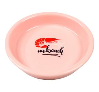 Mr.Kranch  миска керамическая для кошек 200 мл Креветочка розовая