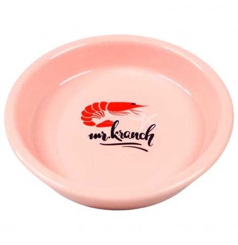 Mr.Kranch  миска керамическая для кошек 200 мл Креветочка розовая