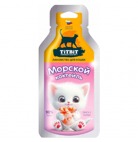 TiTBiT Лакомство для кошек Коктейль морской, 15г