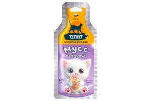 TiTBiT Лакомство для кошек Мусс из курицы, 15г