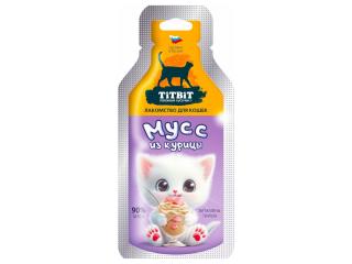 TiTBiT Лакомство для кошек Мусс из курицы, 15г