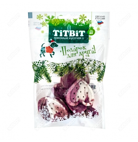 TiTBiT  мягкие снеки с кроликом и черникой для собак (Новогодняя коллекция), 70г