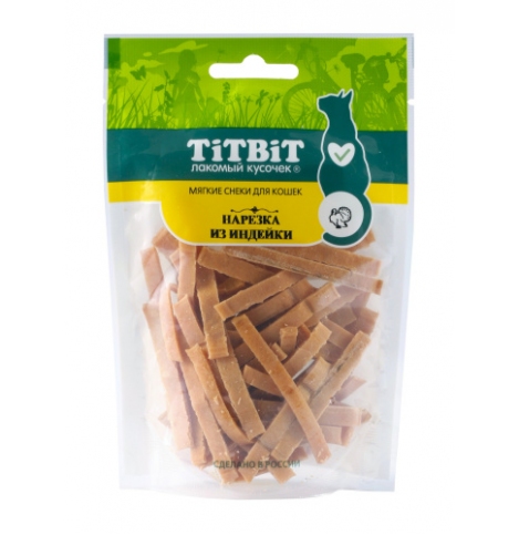 TiTBiT Нарезка из индейки для кошек (мясные снеки), 40г