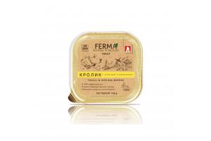ЗООГУРМАН Ferma Корм для собак "Кролик с курицей и яблоками" ламистр, 150г