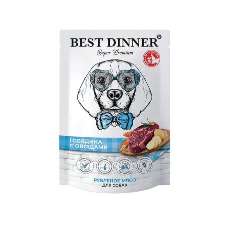 Best Dinner Super Premium Влажный корм для собак "Говядина с овощами", 340г