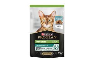 PRO PLAN Sterilised MAINTENANCE Влажный корм для взрослых стерилизованных кошек, паштет с океанической рыбой, 75г
