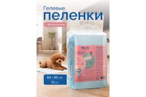 VitaVet CARE Пеленки гелевые с феромонами для приучения к туалету, 60х90 см, 12 шт.
