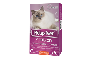 RELAXIVET Spot-on Капли на холку успокоительные для кошек и собак, 4 пипетки