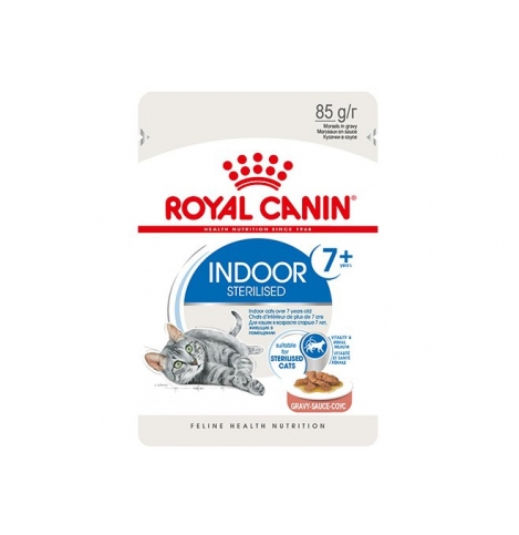 ROYAL CANIN INDOOR +7 пауч для домашних кошек страше 7 лет (кусочки в соусе), 85г
