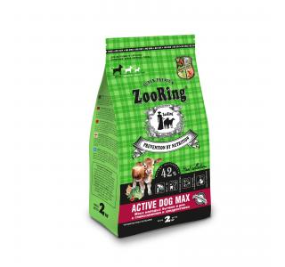 ZOORING Active Dog Сухой корм для для молодых и взрослых активных собак крупных пород. Мясо молодых бычков и рис с глюкозамином и хондроитином, 2кг