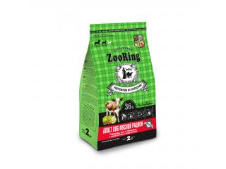 ZOORING Adult Dog Сухой корм для собак средних и крупных пород. Мясной рацион. Говядина, рис с яблоками с глюкозамином и хондроитином, 2кг