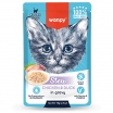 Wanpy Cat Дополнительный консервированный корм пауч для котят нежное рагу из курицы и утки 70 г