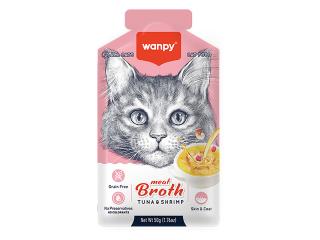 Wanpy Cat Пауч для кошек "Бульон" с тунцом и креветкой 50 г