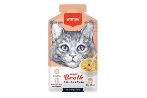 Wanpy Cat Пауч для кошек "Бульон" с лососем и тунцом 50 г