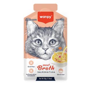 Wanpy Cat Пауч для кошек "Бульон" с лососем и тунцом 50 г