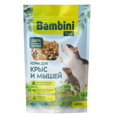 Bambini Pets Корм для крыс и мышей, 400 г