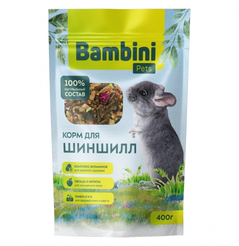 Bambini Pets Корм для шиншилл, 400 г
