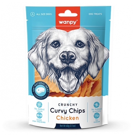 Wanpy Dog Лакомство для собак «хрустящие чипсы» из курицы, 60 г