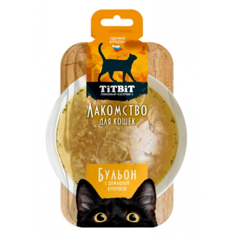 TiTBiT Бульон с домашней курочкой лакомство для кошек 55 г