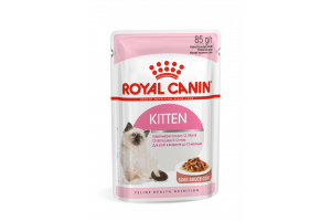 Royal Canin Kitten (в соусе) Консервированный корм ля котят в период второй фазы роста в возрасте до 12 месяцев (мелкие кусочки в соусе), 85г