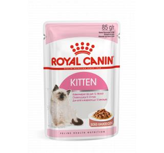 Royal Canin Kitten (в соусе) Консервированный корм ля котят в период второй фазы роста в возрасте до 12 месяцев (мелкие кусочки в соусе), 85г