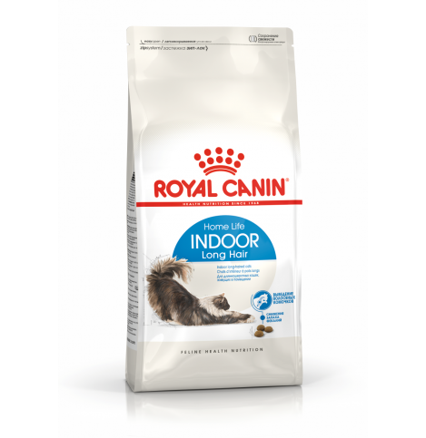 Royal Canin Indoor Long Hair Сухой корм для взрослых длинношерстных кошек (в возрасте от 1 года до 7 лет), живущих в помещении, 400г